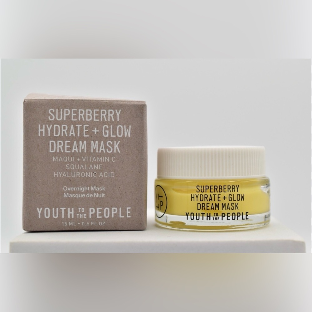 NIB Youth to the People Superberry Hydrate + Glow Dream Overnight Mask Travel Sz